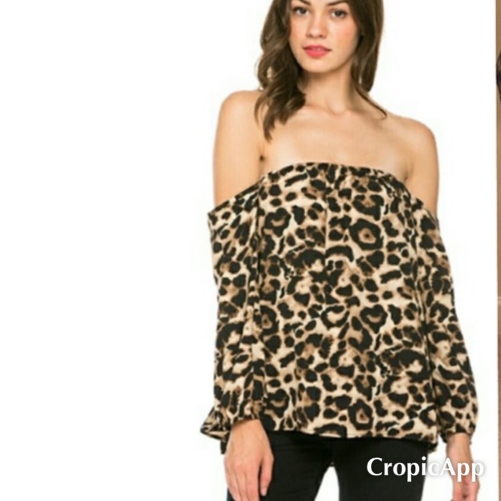 Cheetah print of Shoulder Top, BNWOT straight from